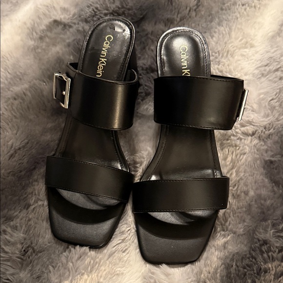 Calvin Klein Black Heeled Sandals - Picture 6 of 7